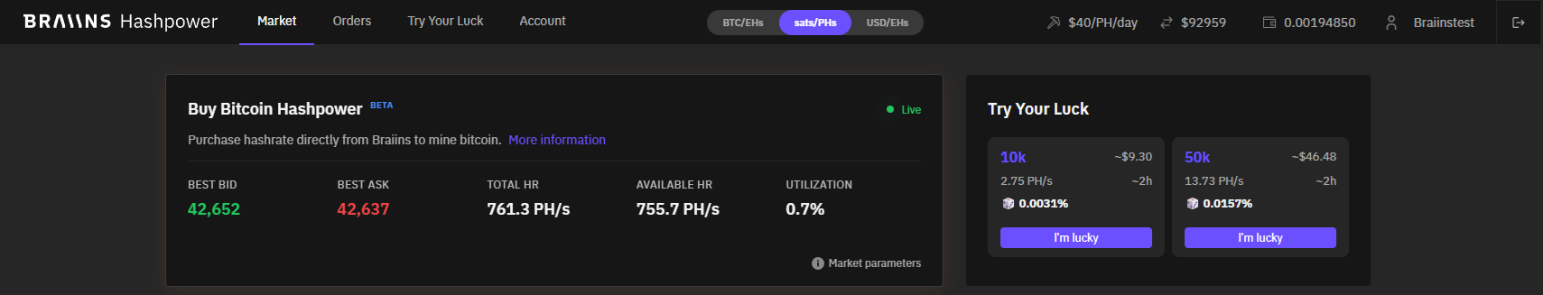 Market View screenshot